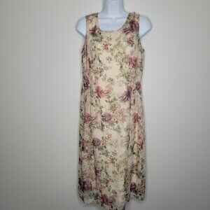 Vintage Pride and Joy tan pink pastel romantic fairy tale grunge dress 6p